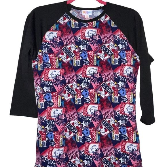 LuLaRoe Women’s XS Randy Baseball Tee Disney Villains Raglan Sleeves Loungewear - Picture 7 of 16
